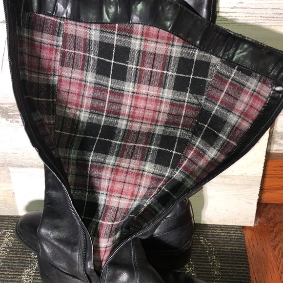 Franco Sarto Boots Womens Chipper Logo Tall Riding Black Leather Heels​​ - Picture 5 of 10